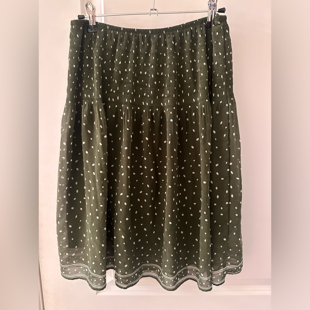 Max Studio Green Dotted Skirt